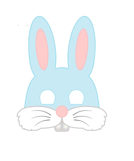 çocuklar için hazır kağıttan Tavşan maskesi şablonu